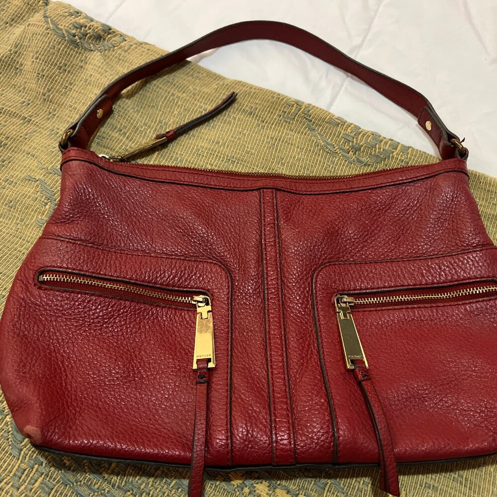 Retro Tommy Hilfiger Red Leather Shoulder Bag